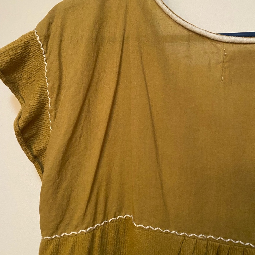 Lucky Brand Olive Floral Embroidered Blouse - Picture 5 of 9